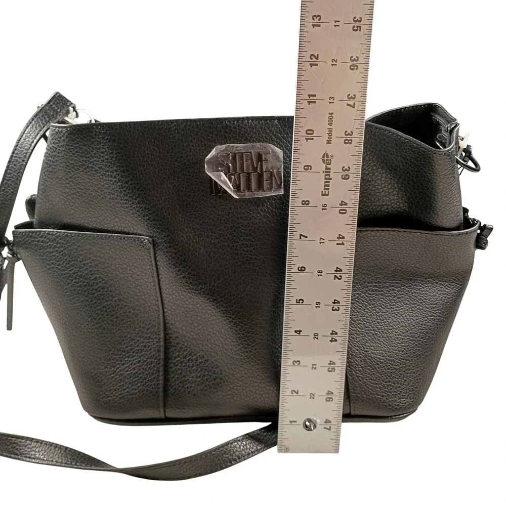 Steve Madden BKOLTT Hobo Bag Womens Black NEW Studded Strap Crossbody Purse